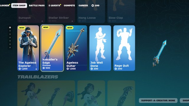 Tienda de artículos del conjunto Crepúsculo de Dominio de Fortnite