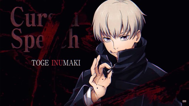 Carte d'introduction d'Inumaki dans Jujutsu Kaisen Cursed Clash