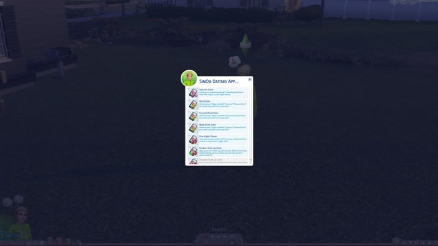 Mod de la aplicación de citas Sims 4