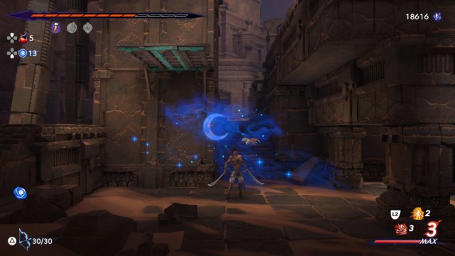 Sargón junto a Blue Moon en Pit of Eternal Sands en Prince of Persia The Lost Crown