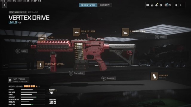 Equipamiento 556 Icarus LMG para MW3