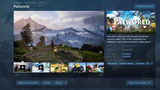 Página de Palworld en Steam.