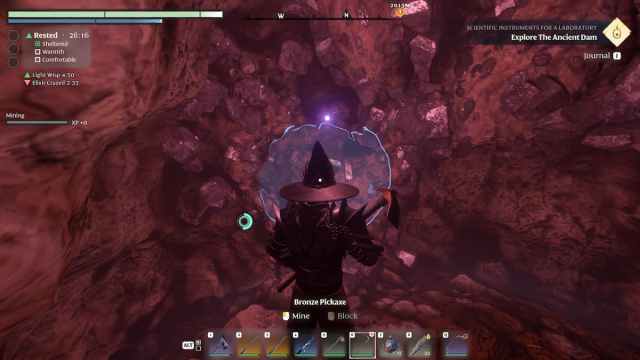 Extracción de mineral de estaño en Enshrouded.