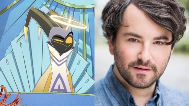 Collage de Alex Brightman y Adam del Hotel Hazbin