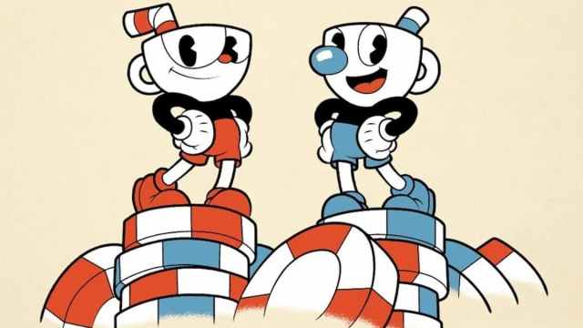 Deux personnages de Cuphead se tenaient ensemble.