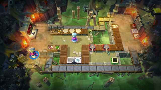 Un match en cours dans Overcooked.