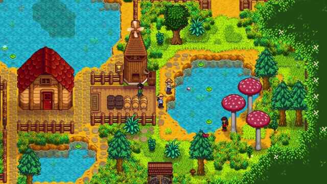 Un lac dans Stardew Valley.