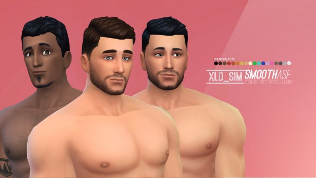 Peinados lisos para hombres Sims 4 Mod