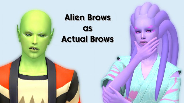 Mod de cabello de cejas alienígena en Los Sims 4