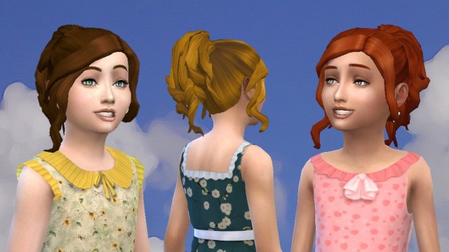 Lindo mod de cola de caballo de pelo rizado en Sims 4