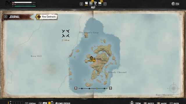 El mapa de Sainte-Anne en Skull and Bones.