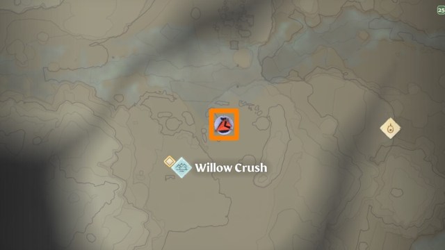 Willow Crush en el mapa de Enshrouded.