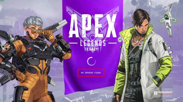 No se encontraron servidores en Apex Legends