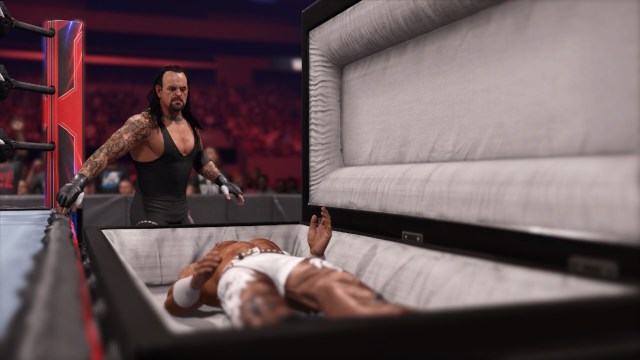 The Undertaker cierra un ataúd en WWE 2K24.