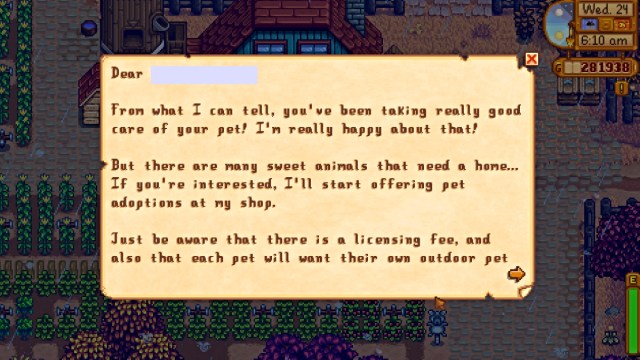 Stardew Valley cómo desbloquear nuevas mascotas