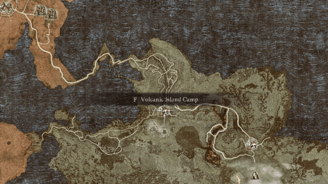 Dragon's Dogma 2: Mapa del campamento de la isla volcánica