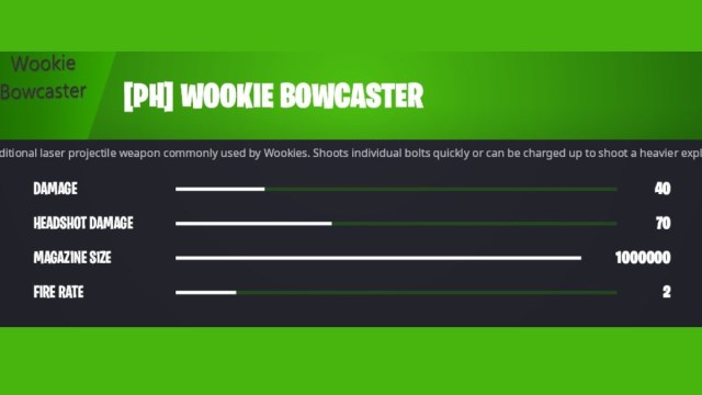 wookiee bowcaster fortnite información