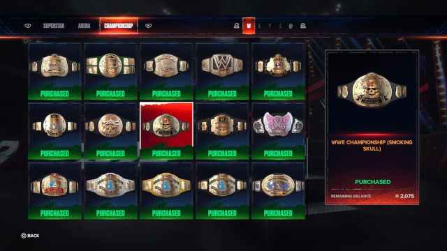 Desbloqueo de arenas y campeonatos de WWE 2K24