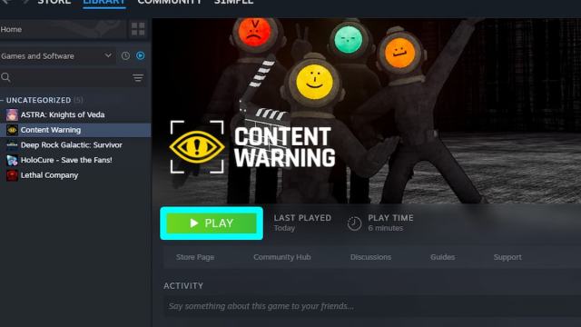 Advertencia de contenido en Steam