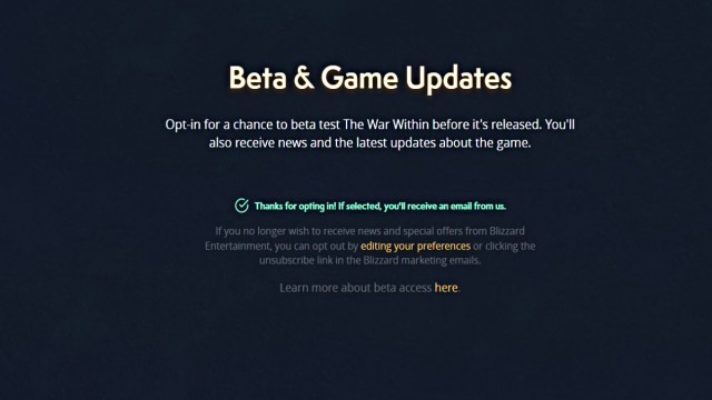 World of Warcraft, ¿cuándo estará disponible la beta de War Within?