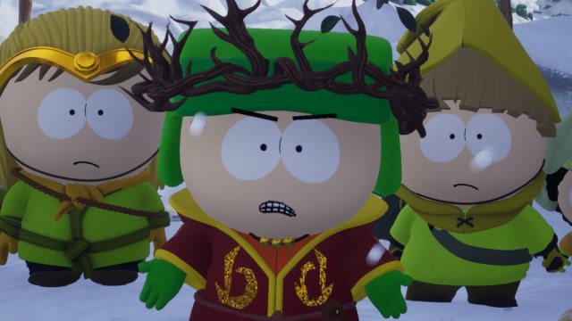 Kyle y los elfos en South Park: ¡Día de nieve!