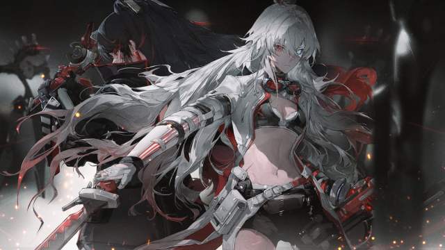 Arte de dos versiones de Lucia de Punishing Grey Raven