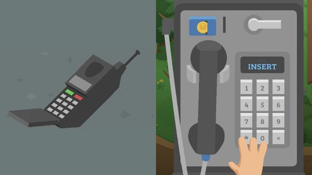 Puede utilizar un teléfono celular o un teléfono público para llamar a diferentes números en Sneaky Sasquatch.