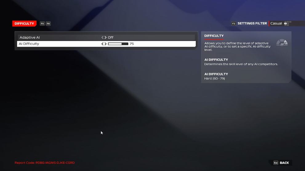 Ajustes de dificultad en F1 24