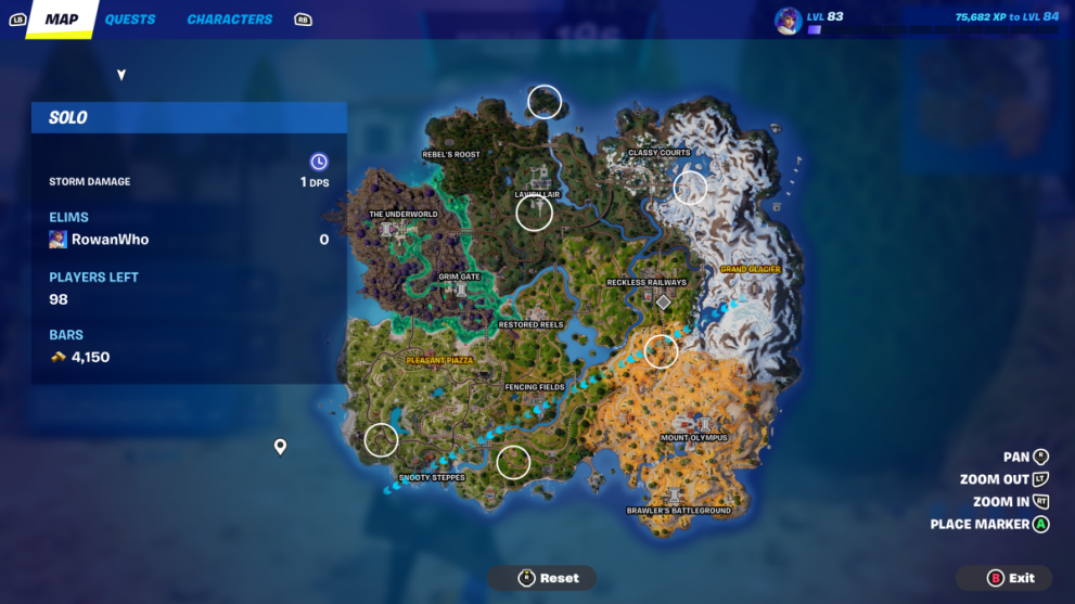 mapa de ubicación de los stormtroopers de fortnite