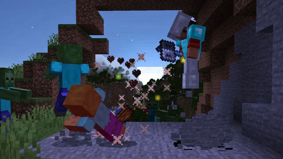 Combate de maza en Minecraft 1.21