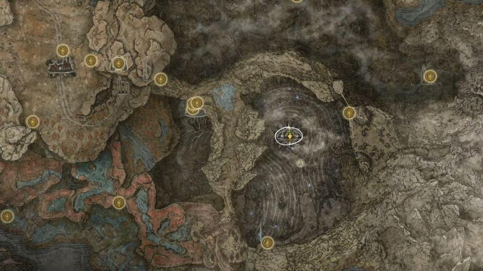 Elden Ring Counts Ymir Quest, Ubicación del mapa de las ruinas de Rhea