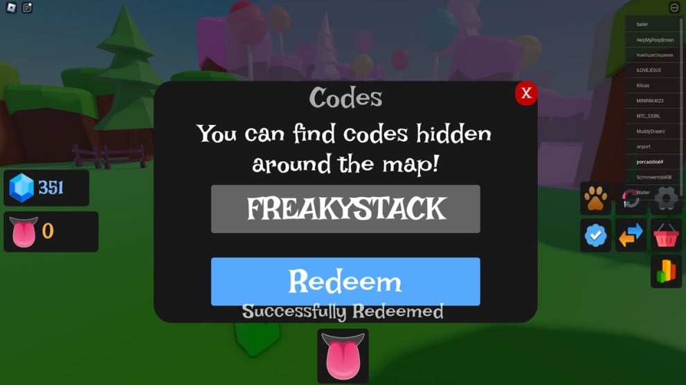 El cuadro de entrada de código en Freaky Simulator