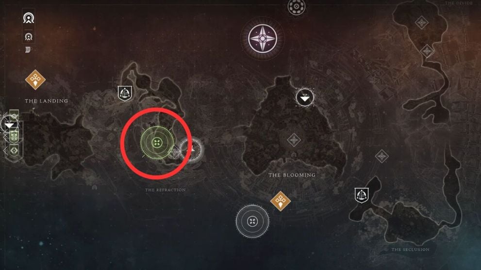 Ubicaciones de Memory Light Refraction en el mapa en Destiny 2