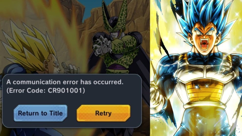 Error de comunicación CR901001 en Dragon Ball Legends