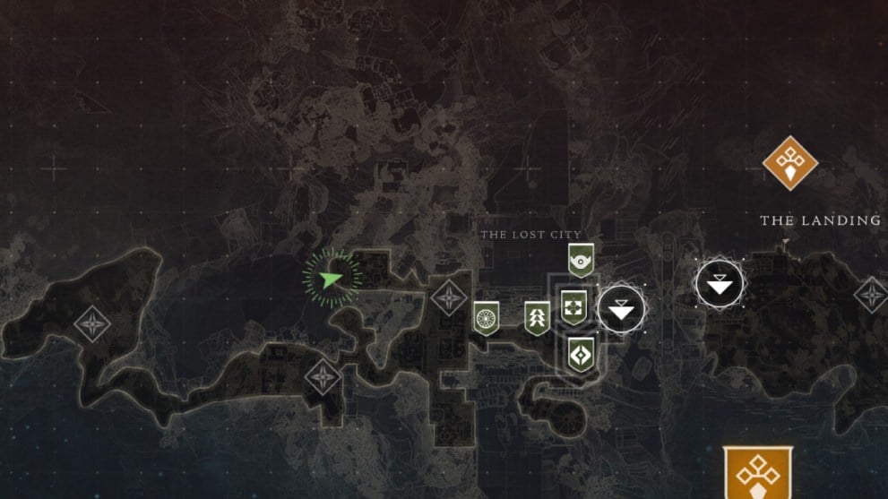 Destiny 2 Todas las ubicaciones de Traveler's Visions en The Pale Heart: ubicación de un mapa de Vision.