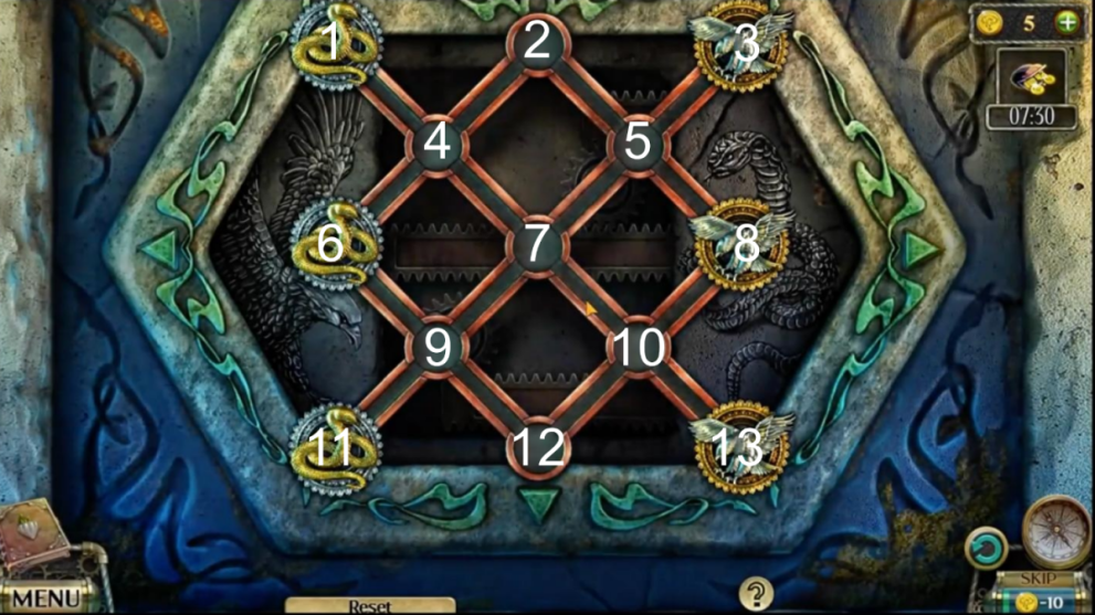 Solution du puzzle du serpent et de l'aigle