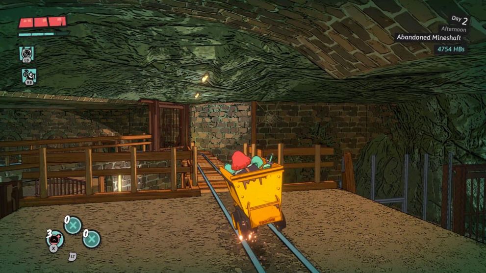 Luise resuelve el cuarto rompecabezas en Abandoned Mineshaft Dungeon.