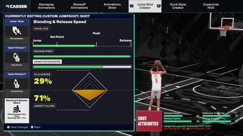 Creando tu tiro en salto en NBA 2K25