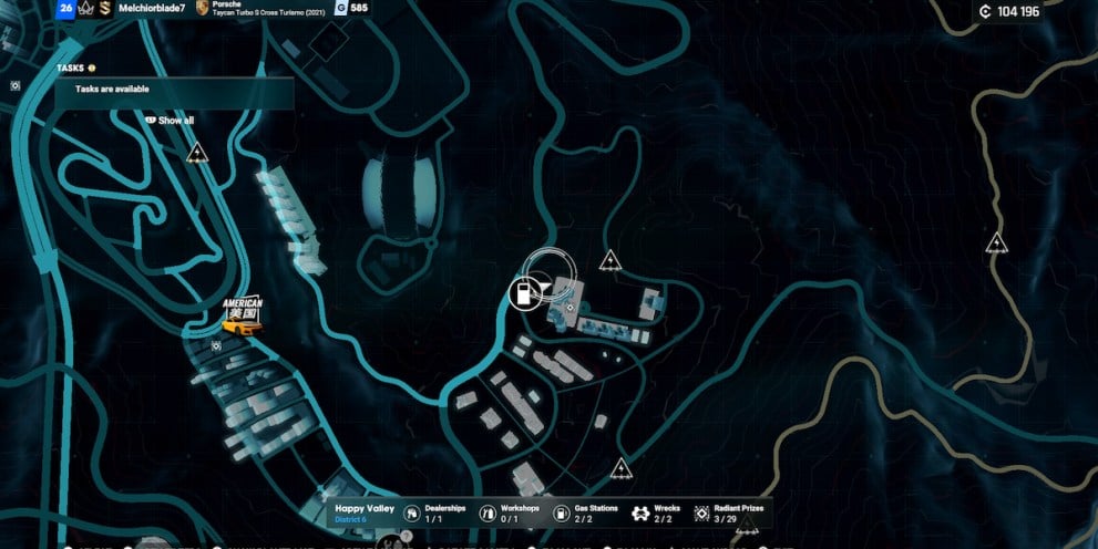 Mapa de Happy Valley que muestra el naufragio 