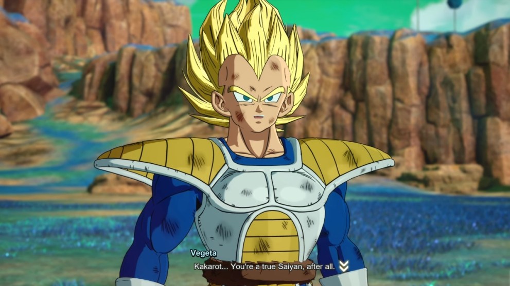 Dragon Ball Sparking Zero super saiyan vegeta en namek en la historia de goku empujando el límite