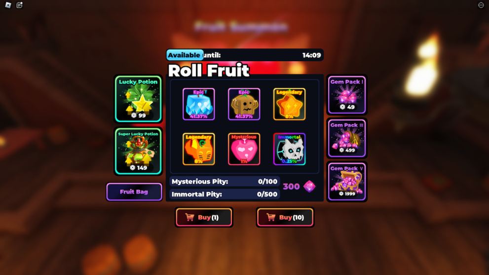 rodar una fruta en anime dungeon luchadores roblox