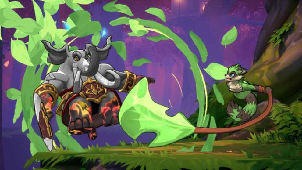 Combate entre Loxodont y Maypul, dos personajes del tier list de Rivals of Aether 2