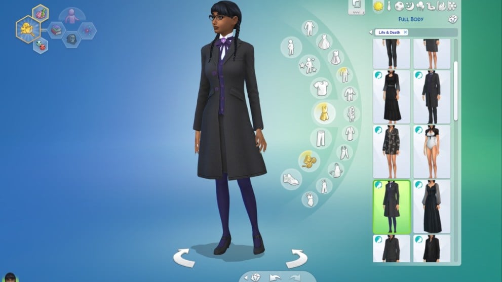 traje de director de funeraria en los sims