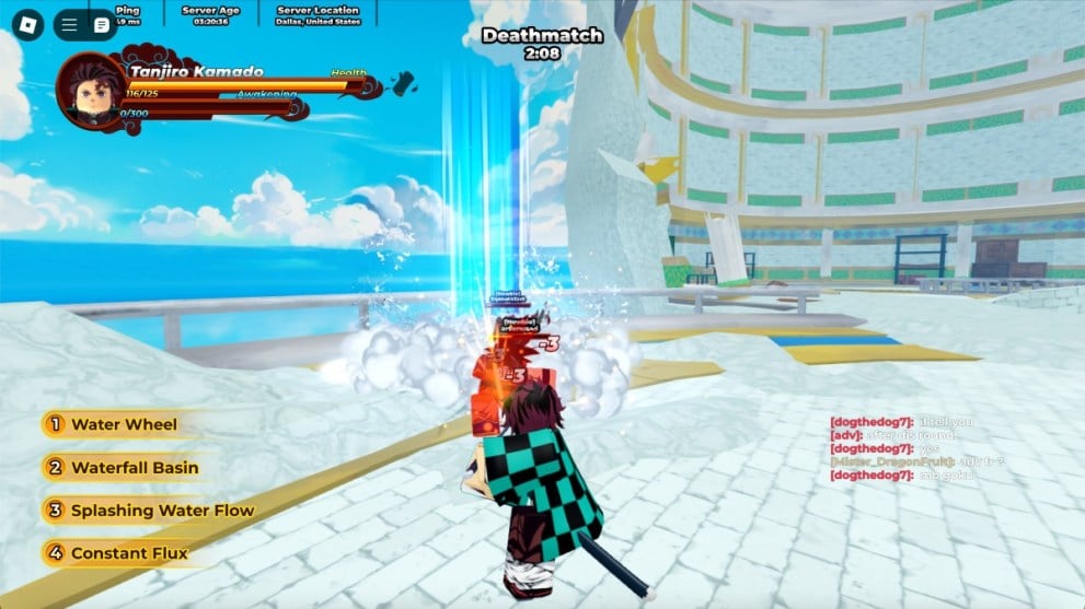 Combate en curso en Shonen Unleashed.