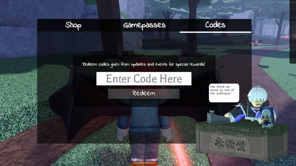 Codes textbox in Gensokyo battlegrounds